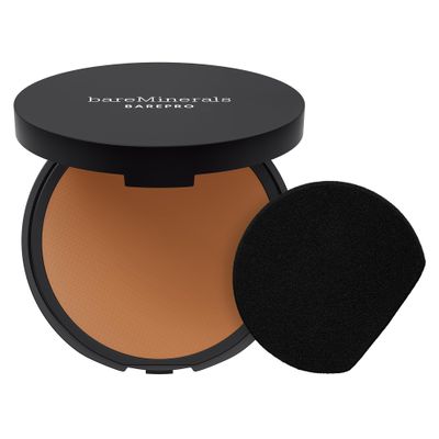 bareMinerals Barepro 24HR Skin-Perfecting Powder Foundation, Matte Pressed Powder Foundation Full Coverage with Plant-Based Squalene, Oil Control, Vegan - Deep 50 Warm