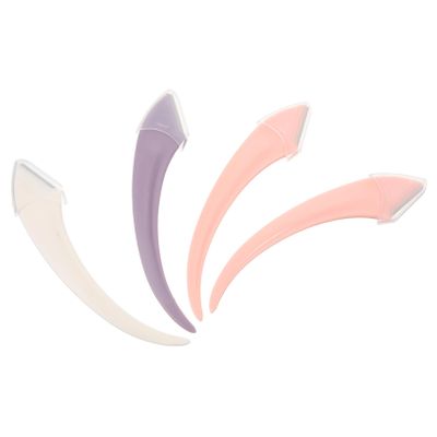 Beatifufu 4pcs Eyebrow Razor Trimmer Curved Handle Portable Face Hair Shavers for Effortless Brow Shaping and Grooming Includes Pink White and Purple Razors