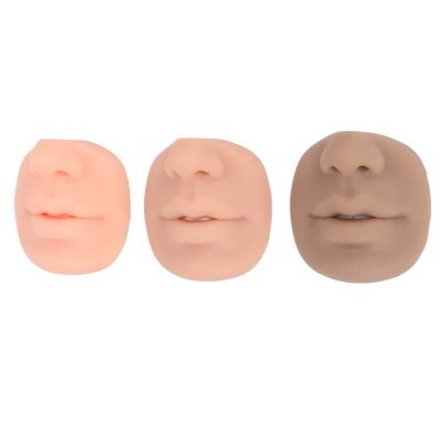 Fake Nose, 3 Colors Fake Nose Model Silicone Flexible Human Nose Mouth Model Silicone Body Parts Nose Piercing Kit for Piercing Practice and Jewelry Display