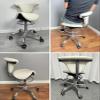JAVPTAV Dental Hygienist Saddle Chairs Stool, Back Support Ergonomic Seat, Adjustable 57-67 Cm Rolling Saddle Stool for Salon Massage Spa Tattoo(White) view 2
