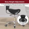JAVPTAV Dental Hygienist Saddle Chairs Stool, Back Support Ergonomic Seat, Adjustable 57-67 Cm Rolling Saddle Stool for Salon Massage Spa Tattoo(White) view 4