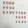 French Tip Press on Nails Short Square Fake Nails Nude False Nails with Silver Swirl Designs Winter Glossy Full Cover Glue on Nails Stick on Nails Acrylic Nails for Women Girls 24 Pcs view 4