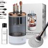 Cosmetic Brush Cleaner, Electric Makeup Brush Cleaner - Automatic Spinning Cosmetic Tool for Deep Cleaning All Types of Brushes Set (Black,Plug-in) view 1