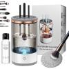 Cosmetic Brush Cleaner, Electric Makeup Brush Cleaner - Automatic Spinning Cosmetic Tool for Deep Cleaning All Types of Brushes Set (White,Charging) view 1