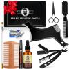 Beard Shaper for Men Beard Shaping Tools - Beard Straightener, Beard Template Guide, Professional Straight Edge Razor, Edge Blade, Barber Pencil, Beard Comb, Scissor, Gifts for Men Boyfriend Husband view 1