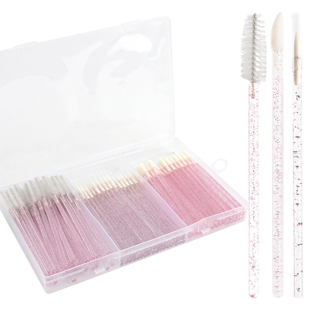 150 Piece Disposable Makeup Applicator Tool Kits,Mixing 50pcs Disposable Mascara Wands 50pcs Eyeliner Brushes 50pcs Lipstick Applicator Brushes for Makeup Artist Supplies (style 1)