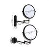 8 Inch Double-Sided Swivel Wall Mount Makeup Mirror, 360Swivel Extension Round Two-Side Retractable Bathroom Vanity Mirror 3X Magnification with Bronze Finish,Blacksquarebottom(Blackroundbottom) view 2