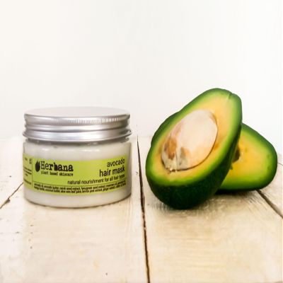 Herbana Avocado Hair Mask, Natural Nourishment for All Hair Types, 8 oz