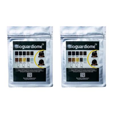 Bio-guar/diome/Hair Building Fiber Refill Bag (Black), Powder Based fibers | Natural Hair Thickening Fiber for Thin Hair Men & Women | Cover bald spot - 25gm (Pack of 2)(Black, Size: 50 gm)
