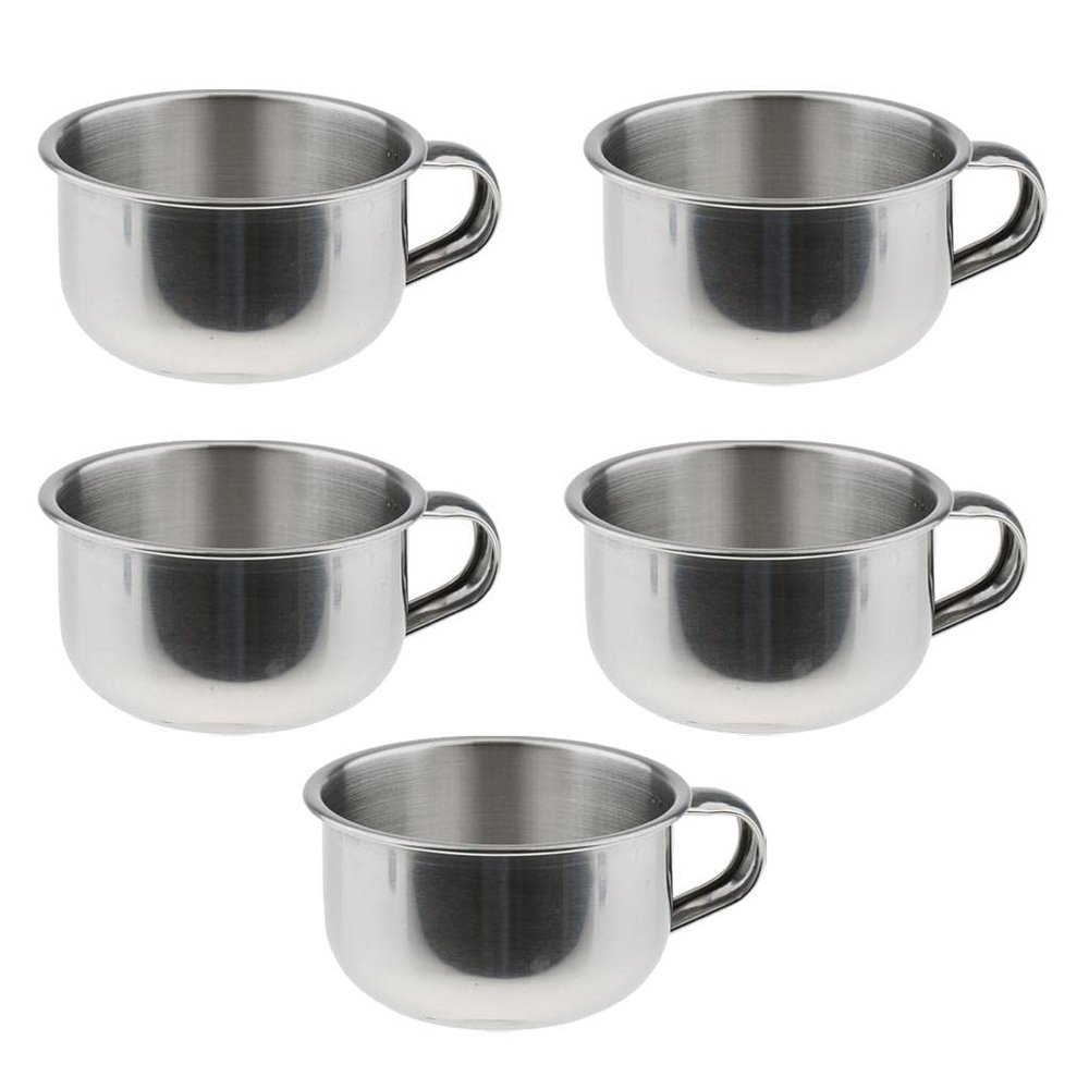 FytStycale 5 Pack of Stainless Steel Shaving Mugs for Men with Handles