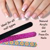 20 pc ALAZCO Premium Nail Files Coarse Medium Grit Professionals & DIY Washable Emery Boards for Natural Acrylic Gel Press-On Nails Travel TSA Friendly Geometric Pattern/Black & Pink Glitters view 3