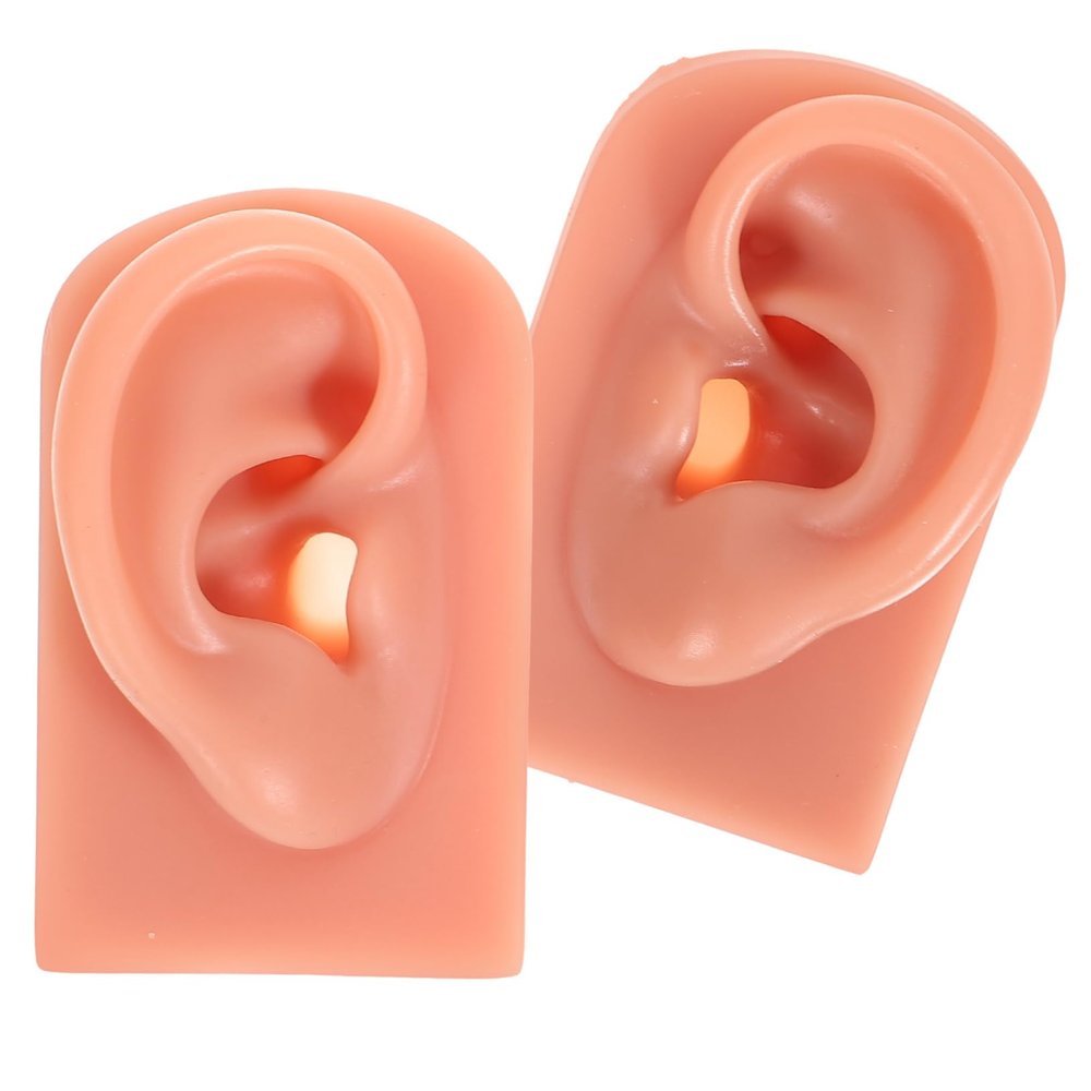 NinthAvenue Basics Piercing Dummy Ear 2pcs Silicone Human Ear Models Ear Piercing Practice Supplies for Students Doctors
