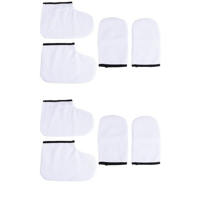 IWOWHERO 8pcs Paraffin Wax Mitts and Booties for Heat Therapy Nourishing Hand and Foot Comfortable and Design for Home Use