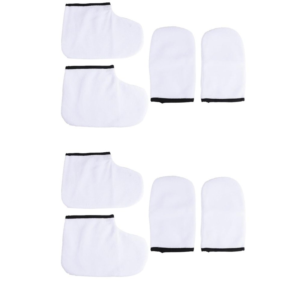 IWOWHERO 8pcs Paraffin Wax Mitts and Booties for Heat Therapy Nourishing Hand and Foot Comfortable and Design for Home Use