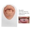 Piercing Practice Body Parts, Model Body Part Displays Set, Silicone Simulated 3D Tongue Mouth Model, With Display Stand, for Jewelry Display, Suturing Practice (Brown) view 2