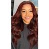 JHXIN 13 * 4 * 1 T Part Lace Wig, 33# Reddish Brown Body Wave Human Hair, 150%/180%/250% Density 8-28 Inch 160-320g(250% density,22 inch) view 1