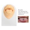 Piercing Practice Body Parts, Model Body Part Displays Set, Silicone Simulated 3D Tongue Mouth Model, With Display Stand, for Jewelry Display, Suturing Practice (Skin Color) view 2