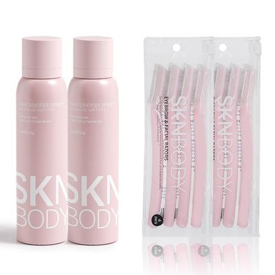 SKNBODY Hair Identifier Spray with Dermaplaner Set 2 Pack, Facial Hair Removal Kit with 4 Razors for Face Shaving and Dermaplaning