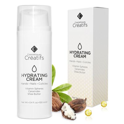 Cosmtiques Cratifs Moisturizing Hand Cream for Dry, Cracked Hands, Nails and Cuticles - 3.4 fl. oz. - Anti-Aging Skin Moisturizer with Vitamin E, Shea Butter, and Ceramides