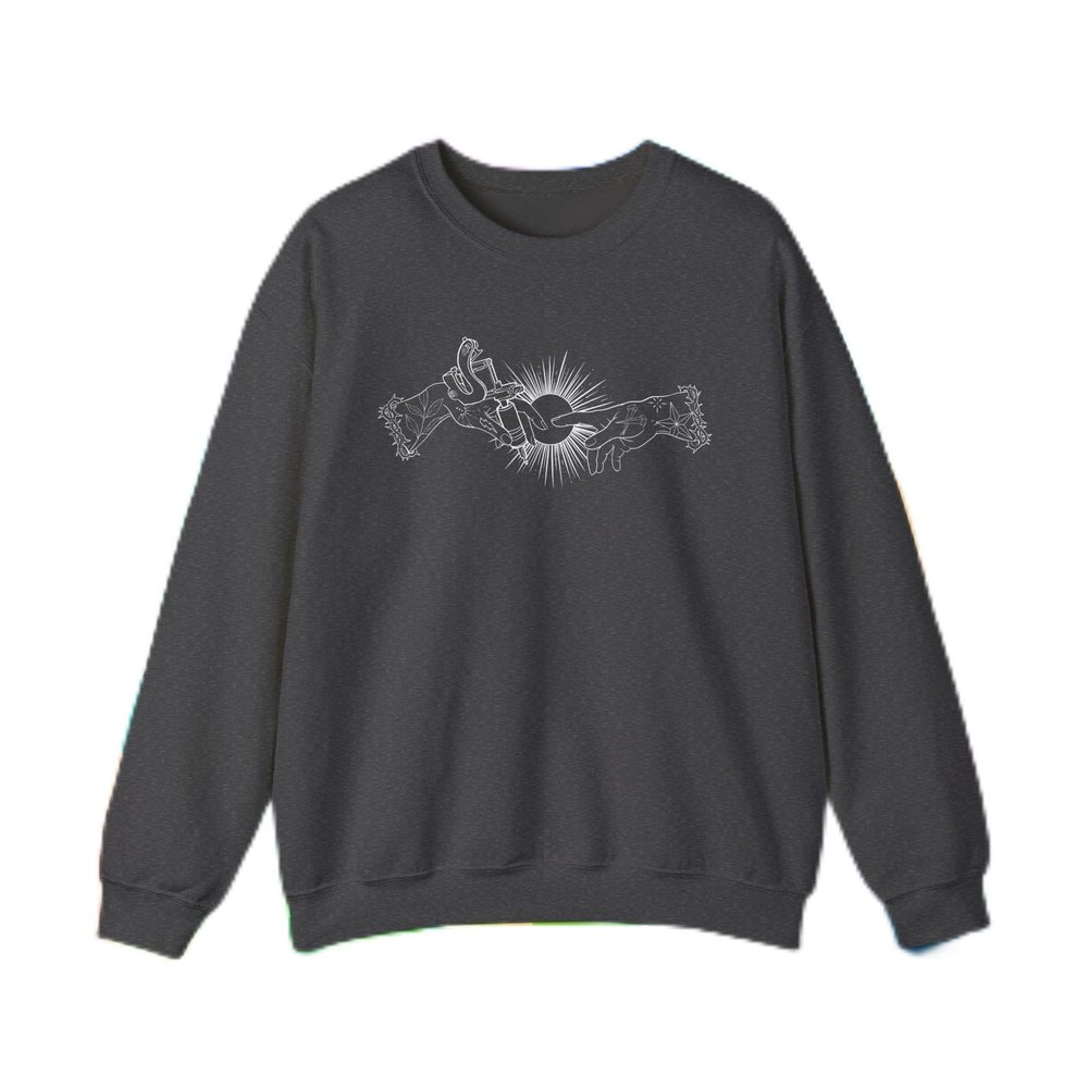 Creation Of Adam - Da Vinci Tattooed Hands - Tattooist Designed, BrixtonBlack Sleeve logo - Tattoo Flash -