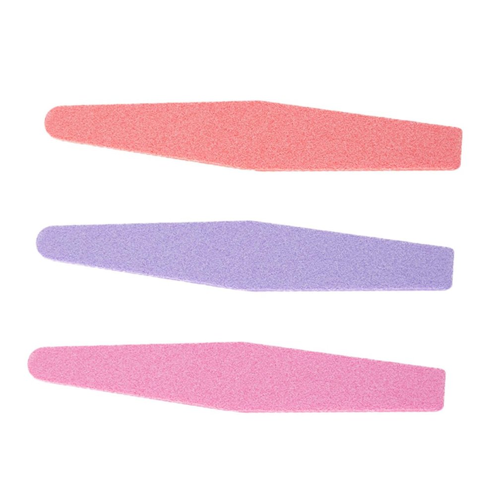ASAKKURA 3pcs Sponge Nail Files Rhombus Shape Manicure Tool Purple Orange Pink for Natural and False Nails Safe and Buffers