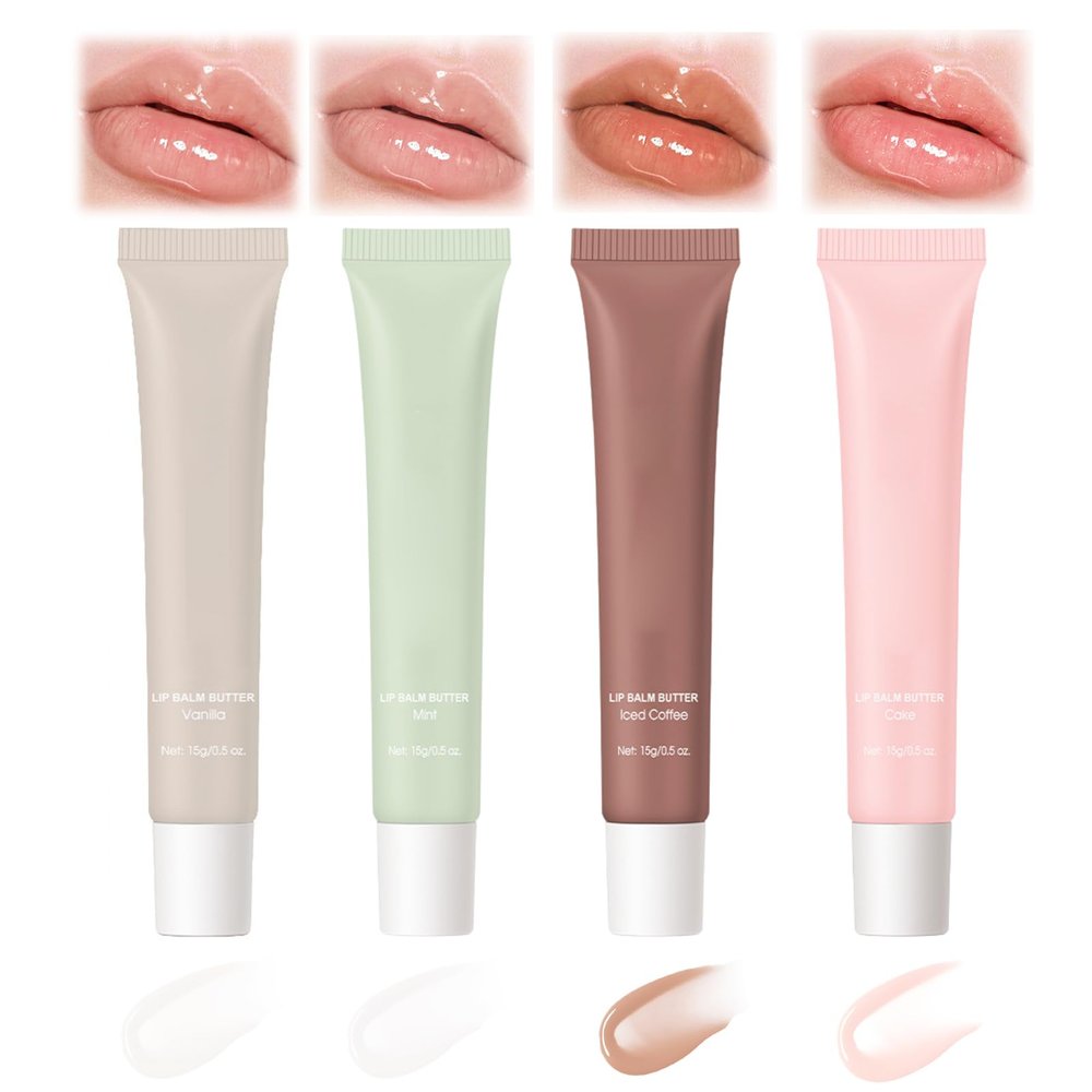 4Pack Special Lip Balms - Lip Balm Hydrating - Tinted Lip Butter Balm - Moisturizing Lip Gloss Set - Girls Lip Oil - Lip Moisturizer for Women - Lip Care Products - Gifts for Teen Girls