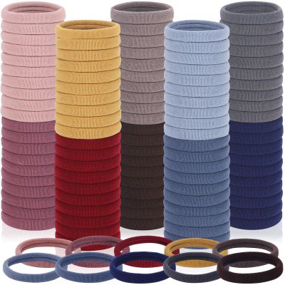 150 Pcs Seamless Elastic Hair Ties No Damage for Thick & Thin Hair, Ponytail Holders, Elastics, Soft Pony Tails Bands for Women, 10 Neutral Colors