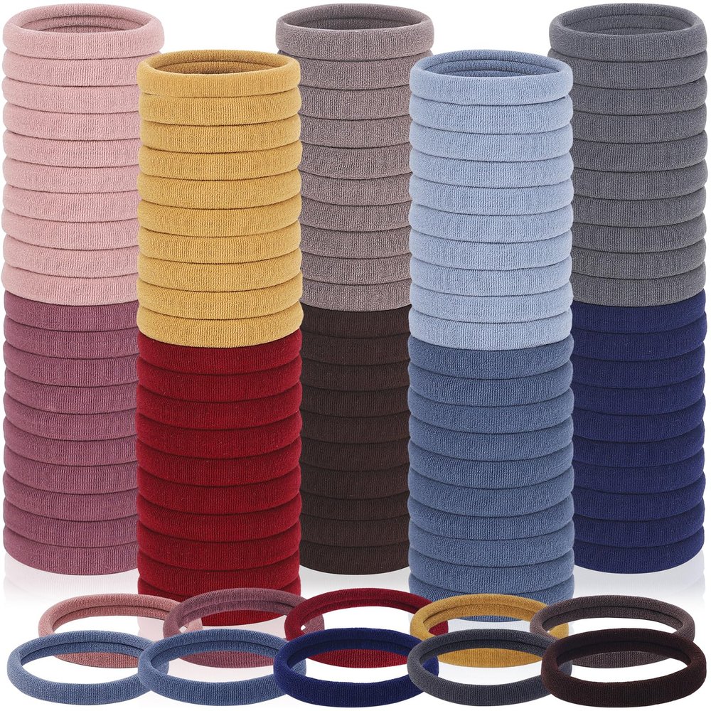 150 Pcs Seamless Elastic Hair Ties No Damage for Thick & Thin Hair, Ponytail Holders, Elastics, Soft Pony Tails Bands for Women, 10 Neutral Colors