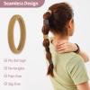 150 Pcs Seamless Elastic Hair Ties No Damage for Thick & Thin Hair, Ponytail Holders, Elastics, Soft Pony Tails Bands for Women, 10 Neutral Colors view 4