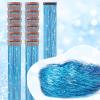 FESHFEN Clip in Hair Tinsel - 12 PCS Skyblue Clip ins Glitter Tinsel Hair Extensions Sparkle Fairy Dazzle Blue Colorful Accessories Kit for Women 20 Inch view 2