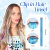 FESHFEN Clip in Hair Tinsel - 12 PCS Skyblue Clip ins Glitter Tinsel Hair Extensions Sparkle Fairy Dazzle Blue Colorful Accessories Kit for Women 20 Inch view 3