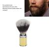 Beard Brush, Nylon Beard Foaming Brush, Beard Foaming Brush, Aluminium Alloy, Curved Handle, Cleaning, Synthetic Lather, for Travel, Home, Suitable for Men Rose Gold (Gold) view 2