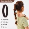 150 Pcs Seamless Elastic Hair Ties No Damage for Thick & Thin Hair, Ponytail Holders, Elastics, Soft Pony Tails Bands for Women, 5 Neutral Colors view 4