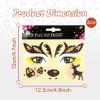 Elk Face Stickers Christmas Deer Face Gem Stickers Cute Animal Temporary Diamonds Stickers Cute Antlers Deer Ear Glitter Design Children Adult Face Eye Art Decoration for Christmas Makeup Party view 2