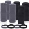 150 Pcs Seamless Elastic Hair Ties No Damage for Thick & Thin Hair, Ponytail Holders, Elastics, Soft Pony Tails Bands for Women, Black & Gray view 1