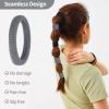 150 Pcs Seamless Elastic Hair Ties No Damage for Thick & Thin Hair, Ponytail Holders, Elastics, Soft Pony Tails Bands for Women, Black & Gray view 4