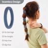 150 Pcs Seamless Elastic Hair Ties No Damage for Thick & Thin Hair, Ponytail Holders, Elastics, Soft Pony Tails Bands for Women, Black & Gray & Navy Blue view 4