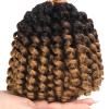 100 Strands Short Jamaican Bounce Crochet Hair Brown Ombre 5 Packs 2X Ringlet Wand Curl Crochet Hair 8 Inch Curly Crochet Hair Extensions Curly Crochet Braiding Hair view 2