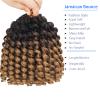 100 Strands Short Jamaican Bounce Crochet Hair Brown Ombre 5 Packs 2X Ringlet Wand Curl Crochet Hair 8 Inch Curly Crochet Hair Extensions Curly Crochet Braiding Hair view 3
