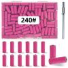 100 Pcs (240 Grit Pink) Small Sanding Bands Nail Drill Bit,Nail Drill Bits,Extreme Fine Grit Mini Sanding Band,Nail Bits,Upgrade 3.1mm Mandrel Bits,Professional Nail Drill Bit for Acrylic Nails view 1