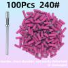 100 Pcs (240 Grit Pink) Small Sanding Bands Nail Drill Bit,Nail Drill Bits,Extreme Fine Grit Mini Sanding Band,Nail Bits,Upgrade 3.1mm Mandrel Bits,Professional Nail Drill Bit for Acrylic Nails view 4