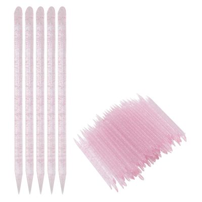 Disposable Nail Cuticle Pusher Sticks, 100pcs Nail Cleaning Stick for Manicure Pedicure, Pointed Tips for Cleaning Cuticle, Beveled End for Nail Removal (Pink)