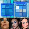 9 Colors Blue Eyeshadow Palette, Glitter Shimmer Matte Neutral Shades, High Pigmented Waterproof Grey Light Blue Eyeshadow, Shimmer Bright Sombras De Ojos for Daily and Party Makeup view 3