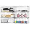 6 Pack Clear Stackable Storage Drawers,12"W Large Bathroom Makeup Organizer and Pen,Sunglass,Medicine,Baby Bottle Organizer,Plastic Pull Out Storage Bins for Desk,Under Cabinets,Vanity Countertop view 1