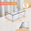 6 Pack Clear Stackable Storage Drawers,12"W Large Bathroom Makeup Organizer and Pen,Sunglass,Medicine,Baby Bottle Organizer,Plastic Pull Out Storage Bins for Desk,Under Cabinets,Vanity Countertop view 3