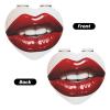 VTCTOASY Travel Makeup Mirror Portable Compact Mirror Cute Graphic Red Lips Makeup Mirror Double-Sided Pocket Mirror Magnifying 1x/2x PU Leather Travel Mirror for Daily Work Business Heart Shape view 3