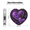 VTCTOASY Travel Makeup Mirror Portable Compact Mirror Purple Hearts Makeup Mirror Double-Sided Pocket Mirror Magnifying 1x/2x PU Leather Travel Mirror for Daily Work Business Heart Shape view 4