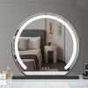 JSLJDM Lighted Makeup Mirror, 48 x 44cm, Dimmable LED Dressing Table Mirror and 3 Adjustable Brightness Modes, Mirror Lighted Dressing, Plug-in Model, White Black 52x48cm view 1