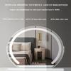JSLJDM Lighted Makeup Mirror, 48 x 44cm, Dimmable LED Dressing Table Mirror and 3 Adjustable Brightness Modes, Mirror Lighted Dressing, Plug-in Model, White Black 52x48cm view 3