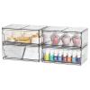 4 Pack Clear Stackable Storage Drawers,12"W Large Bathroom Makeup Organizer and Pen,Sunglass,Medicine,Baby Bottle Organizer,Plastic Pull Out Storage Bins for Desk,Under Cabinets,Vanity Countertop view 1